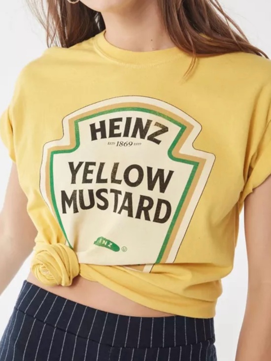 Port and Company Tops - Port & Co Heinz "Yellow Mustard" Short Sleeve Crew Neck Graphic Tee Women SZ Sm